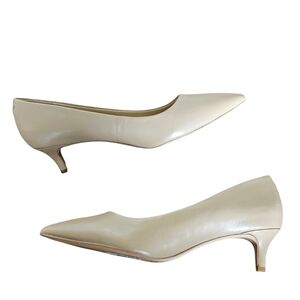 Sam Edelman Pointed Toe Leather Elegant Beige Heels Shoes Size 8